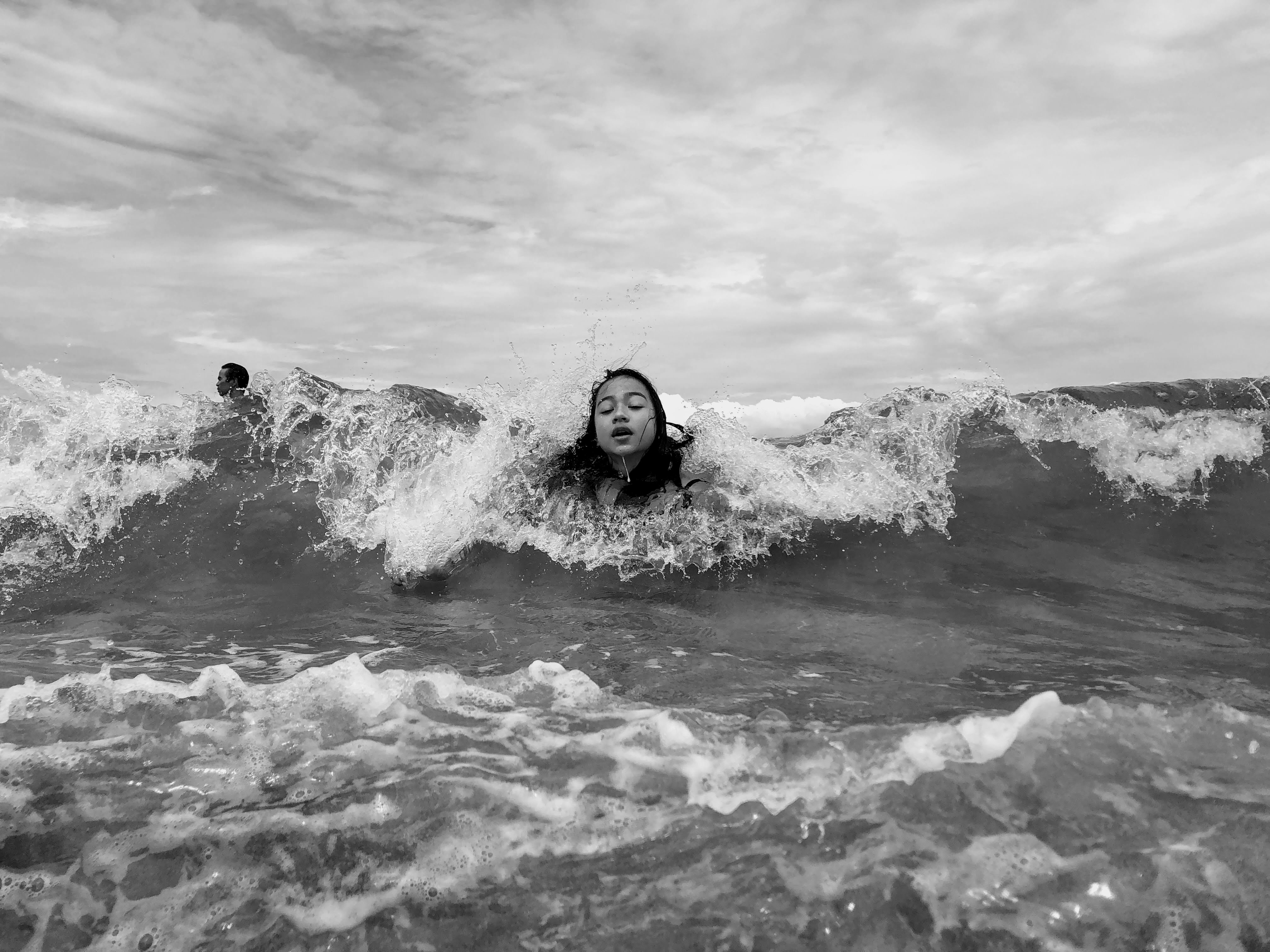 girl in wave