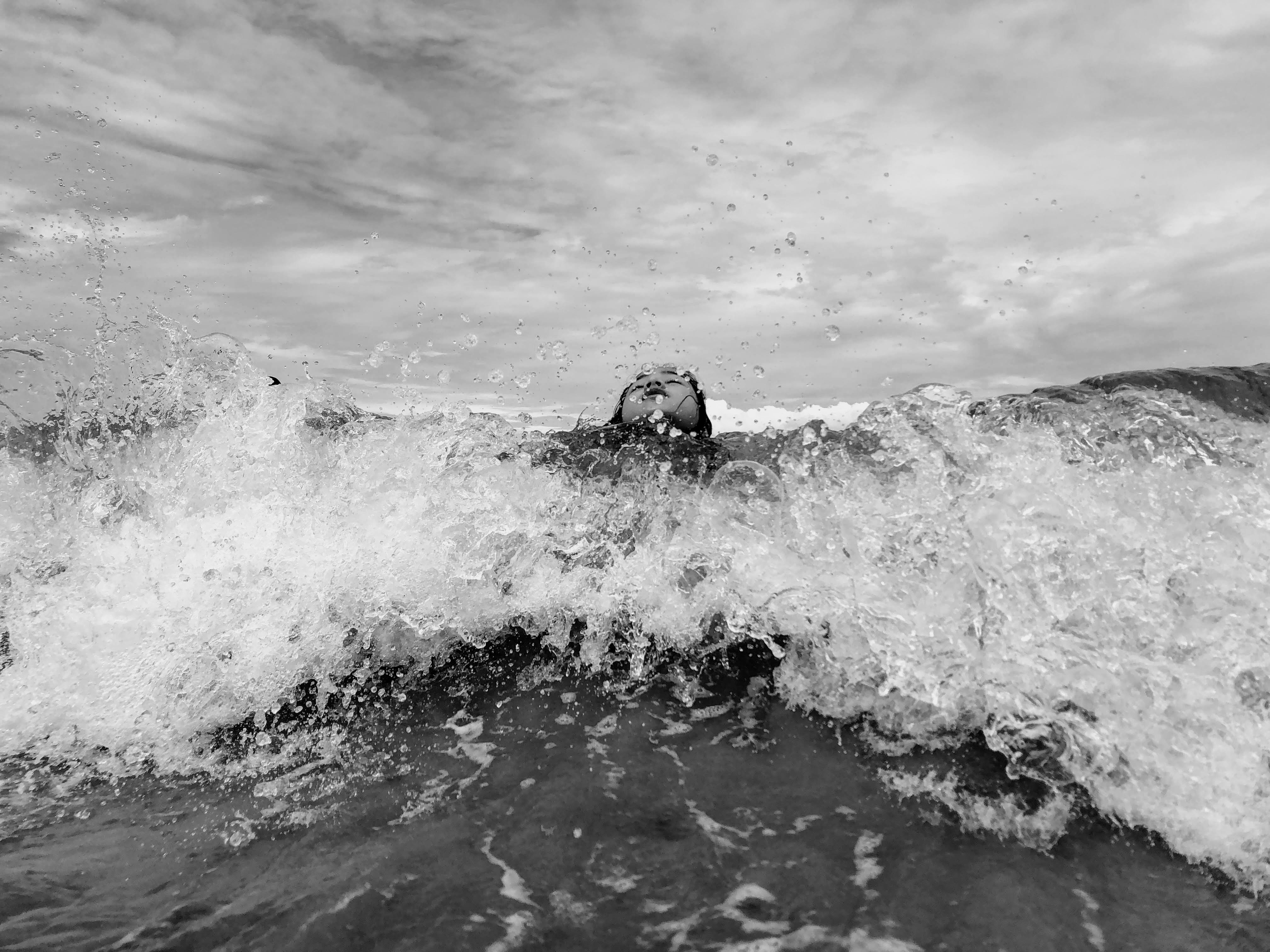 girl in wave